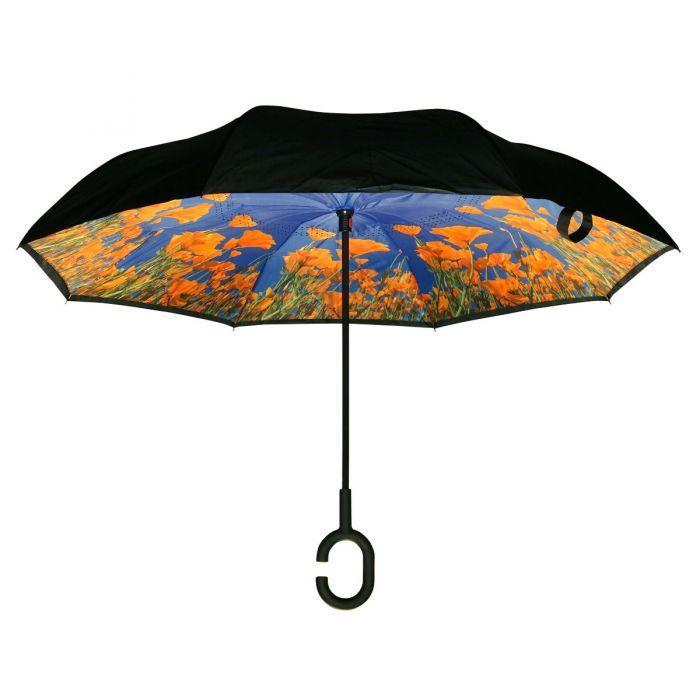 Poppies in Meadows Topsy Turvy Umbrella