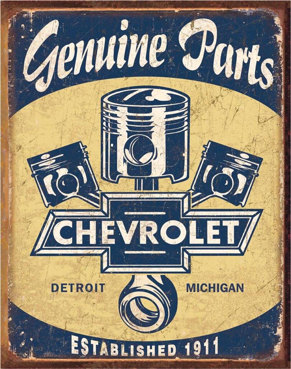 Chevy Parts Tin Sign