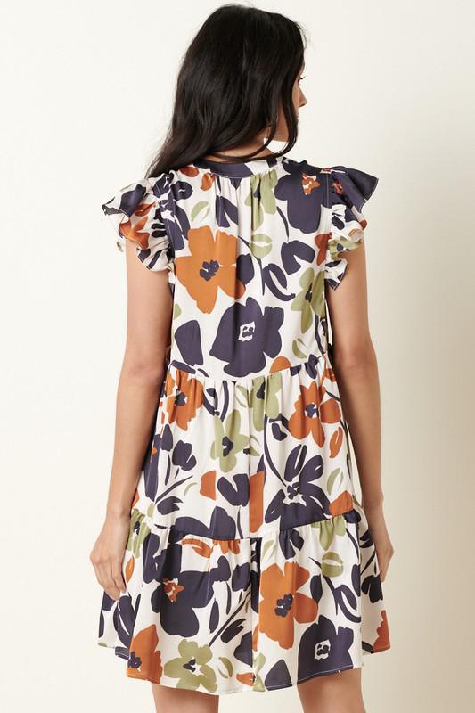Olive Combo Floral Dress