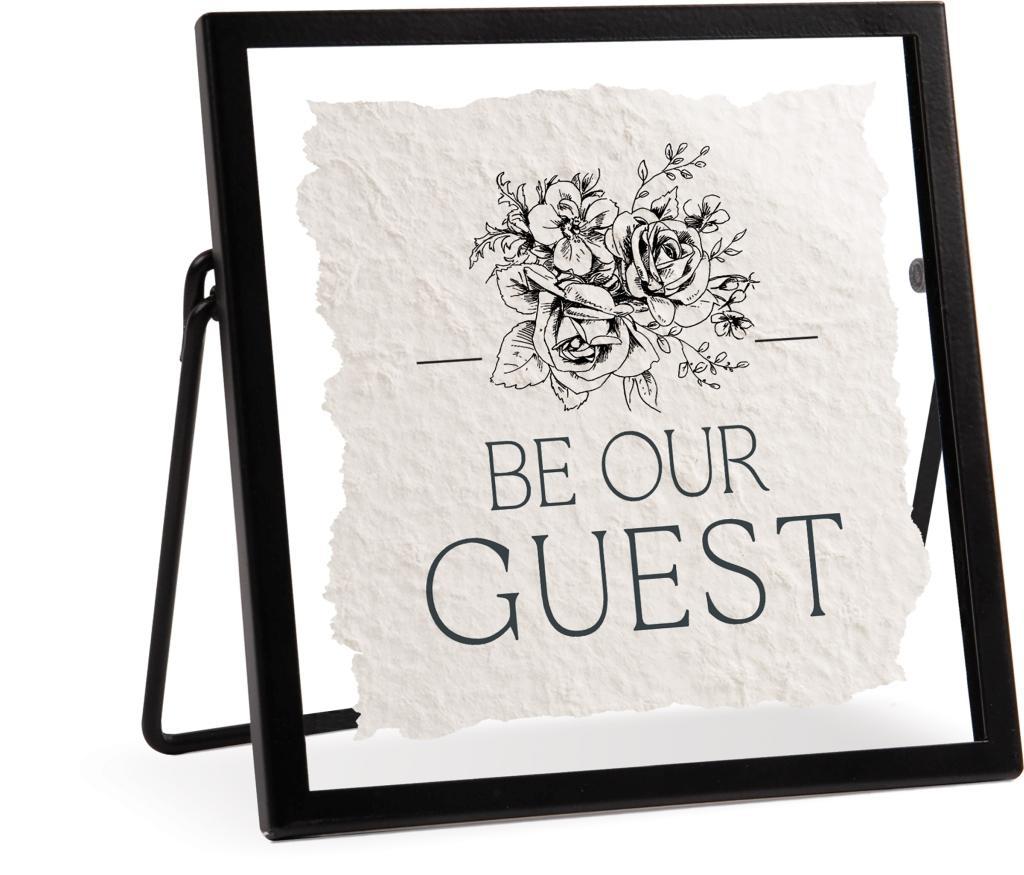 Be Our Guest Glass Sign