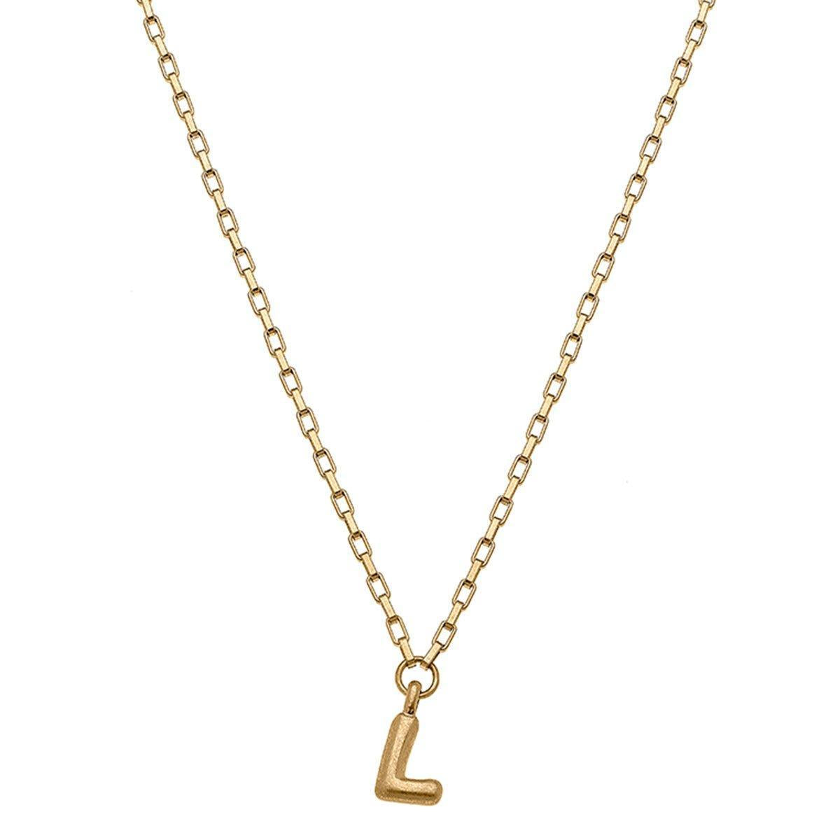 Holly Bubble Letter Initial Necklace