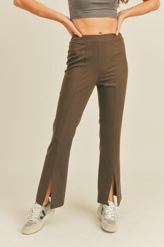 Brown Split Cuff Pants