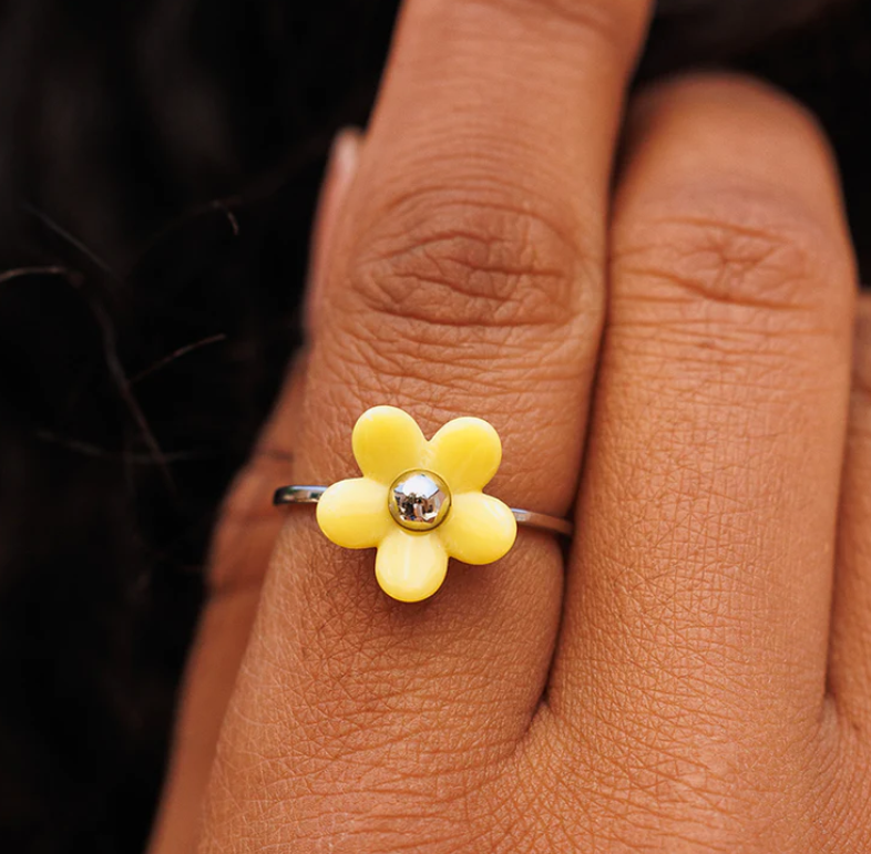 Solstice Enamel Flower Ring