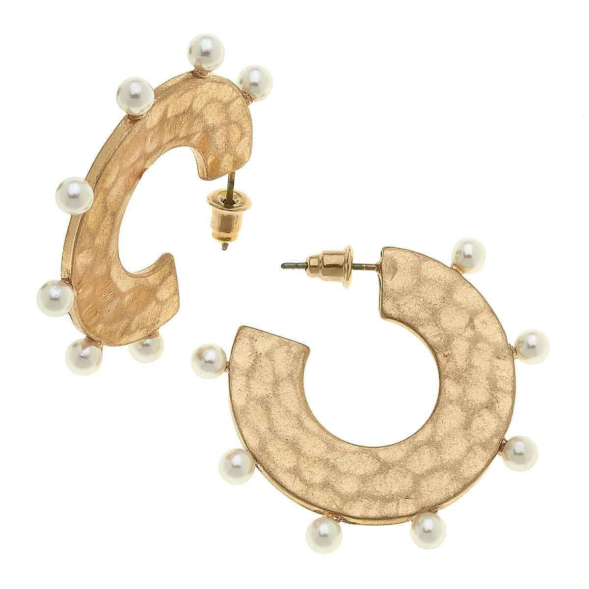 Fiona Statement Hoops in Ivory Pearl