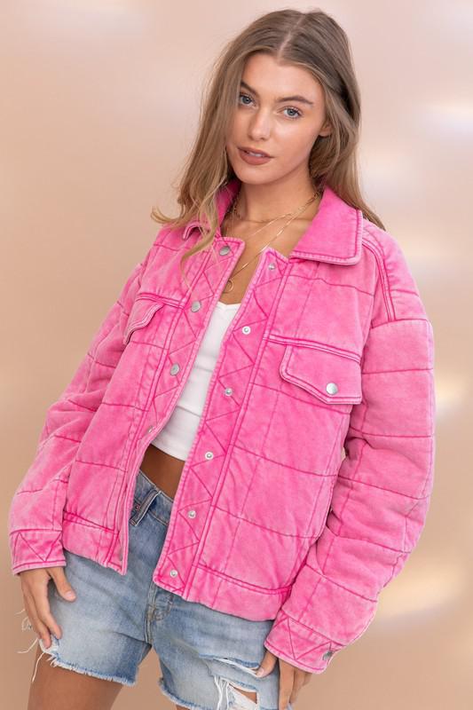 Pink Stone Washed Jacket