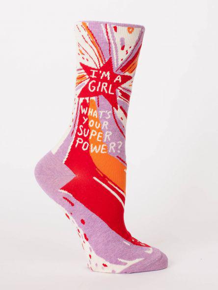 What's Your Super Power Crew Socks