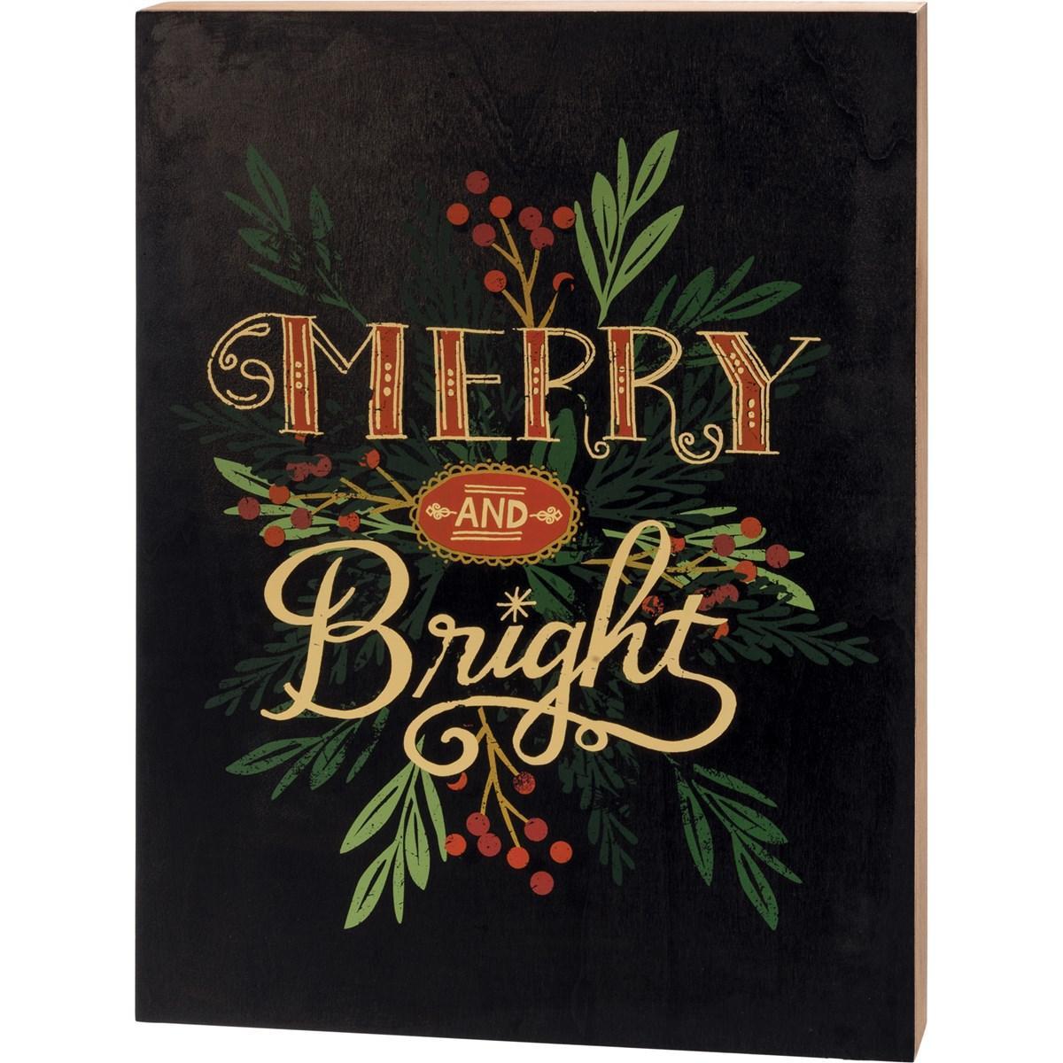 Merry & Bright Black Box Sign
