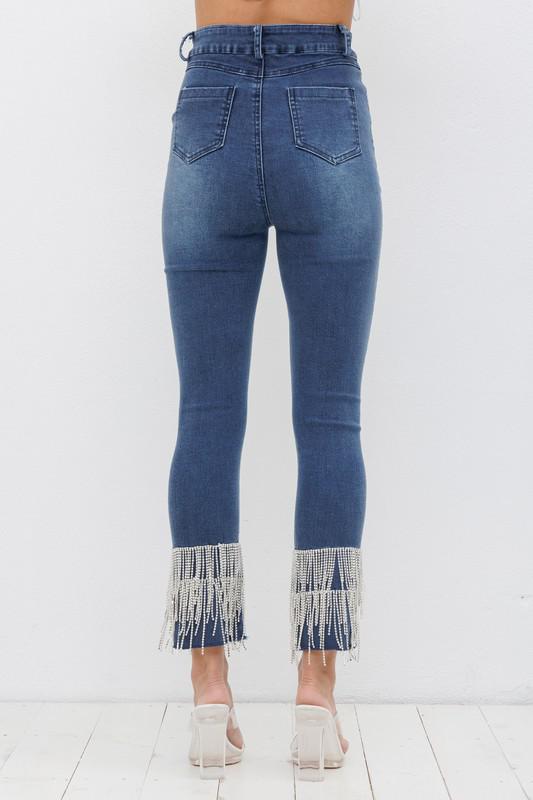 Rhinestone Crop Jeans