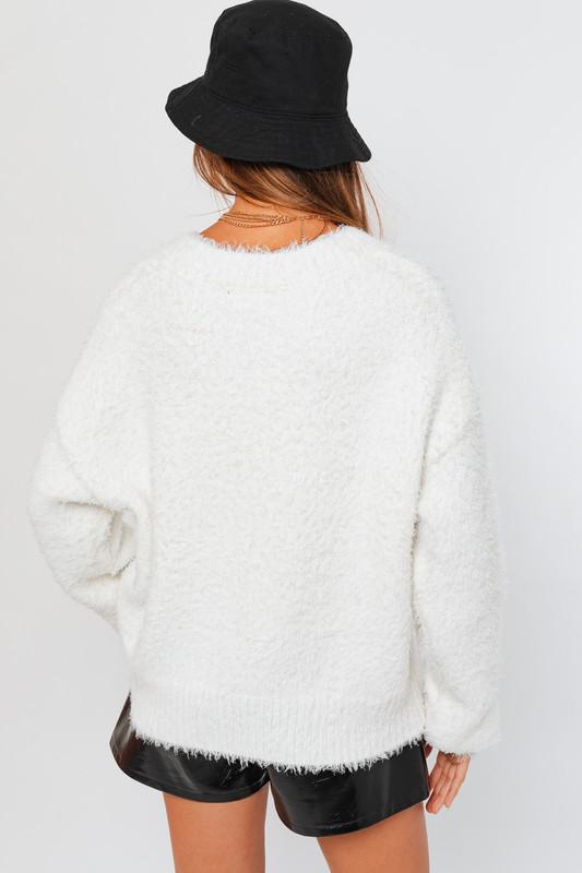 White Vneck Sweater