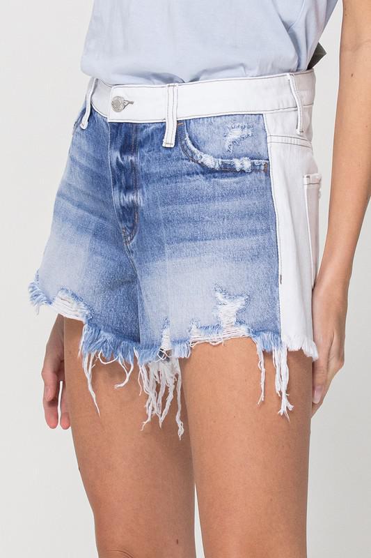 Two Toned High Rise Shorts