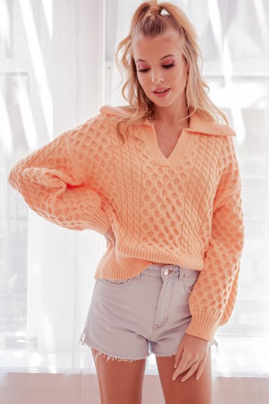 Orange Texture Sweater