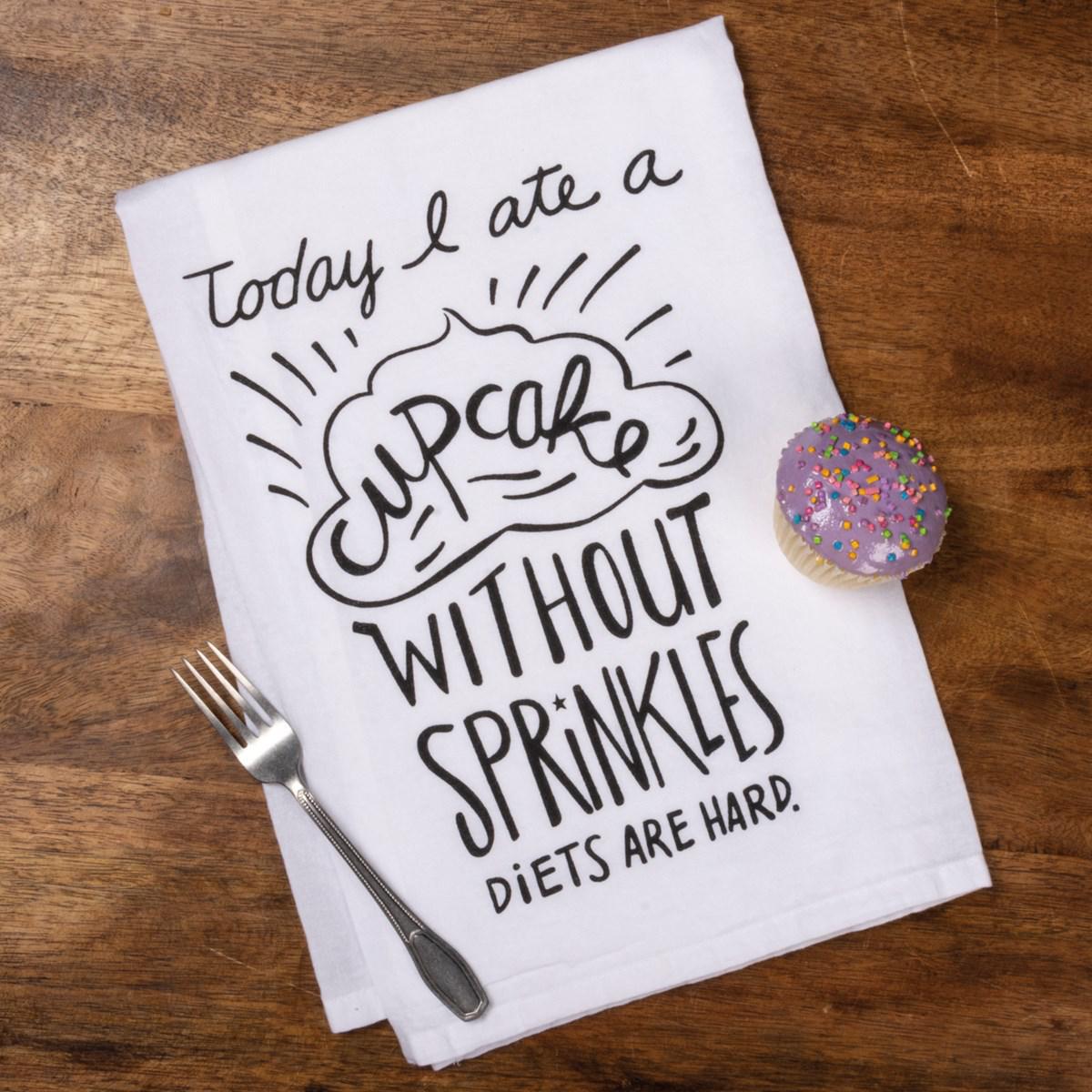 Cupcake without Sprinkles Dish Towel