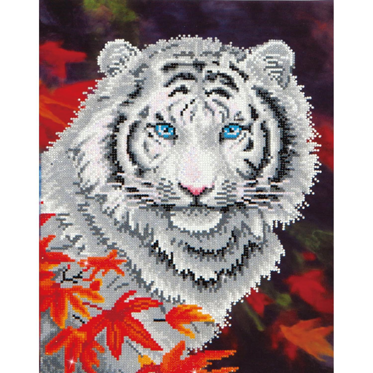 White Tiger in Autumn - Diamond Painting Artwork Kit