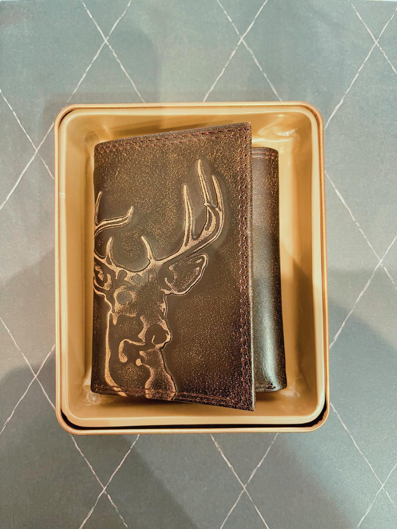 Burnished Leather Trifold Wallet