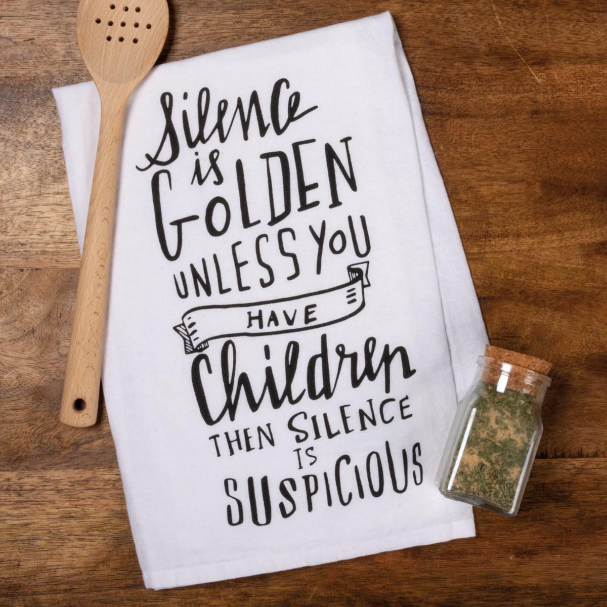 Silence Is Golden Dish Towel