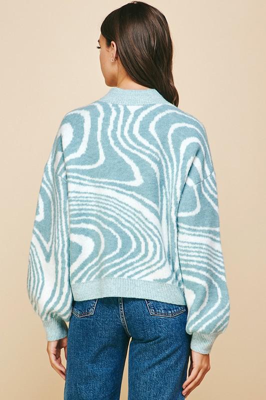 Light Blue Swirl Sweater