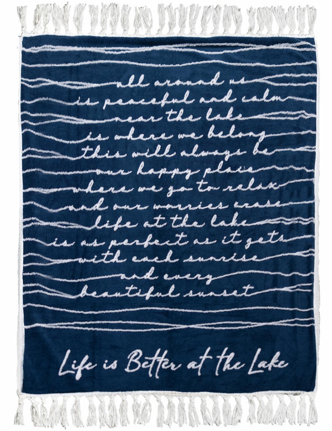 Life Is Better at the Lake - 50" x 60" Inspirational Plush Blanket