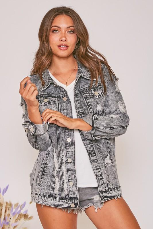 Charcoal Distressed Jacket