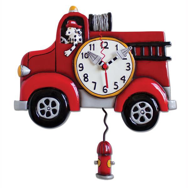 Big Red Fire Truck Allen Design Clock