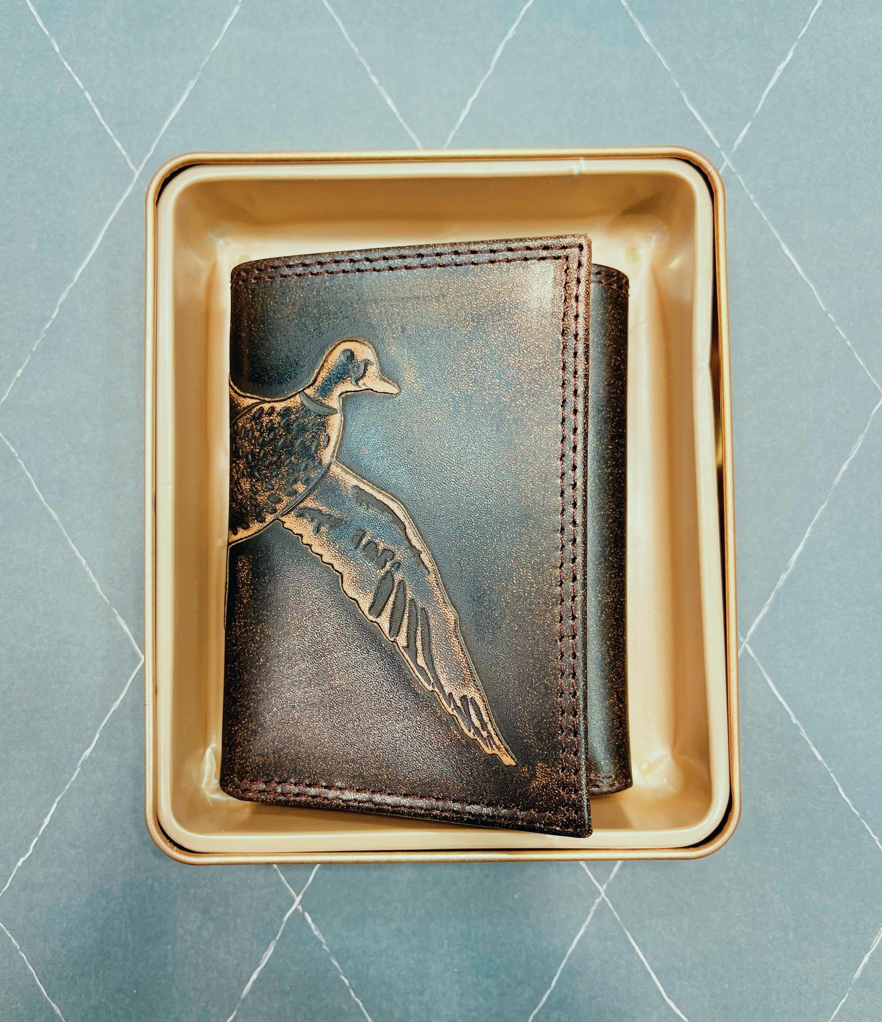 Burnished Leather Trifold Wallet