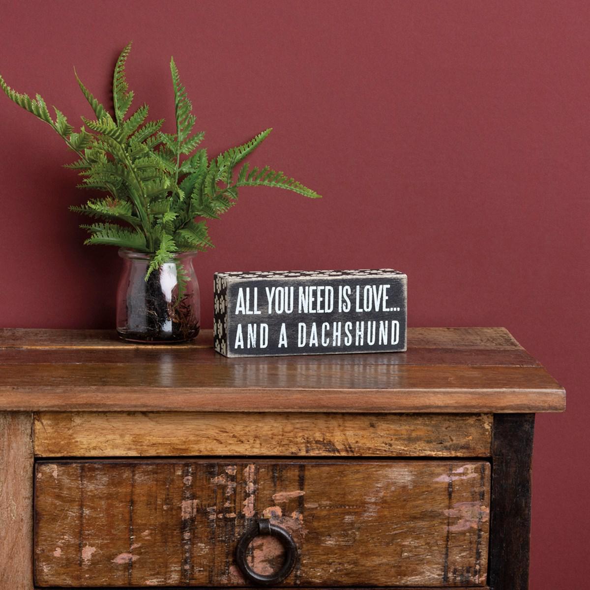 Love & A Dachshund Box Sign