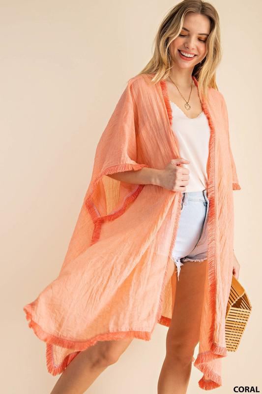 Coral Fringe Kmono