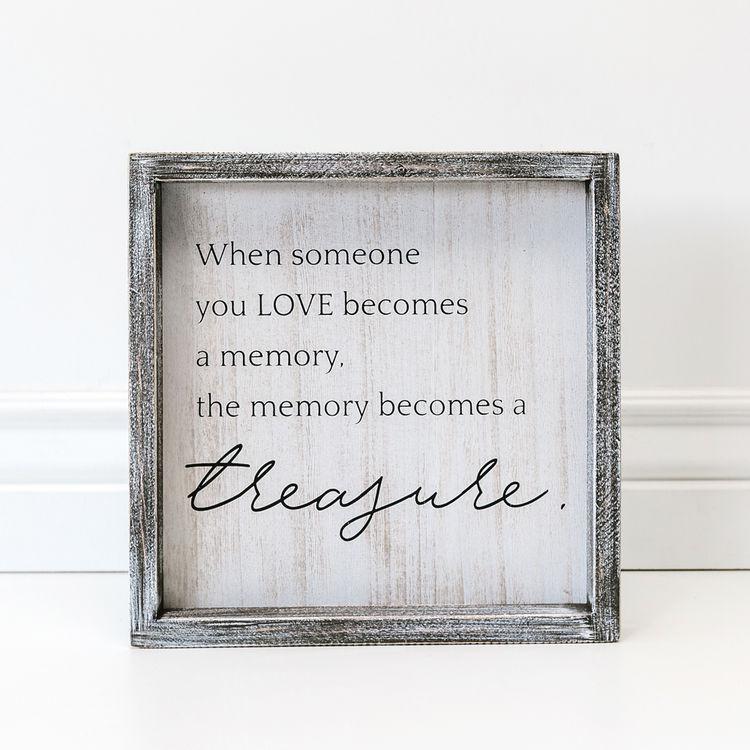 Memory Becomes A Treasure Framed Sign